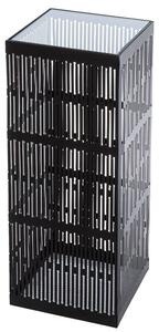 Bolivia Small Glass Metal Decorative Pillar In Black