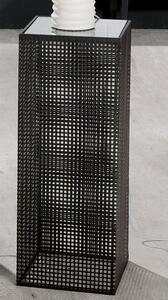 Brockton Small Glass Metal Decorative Pillar In Black