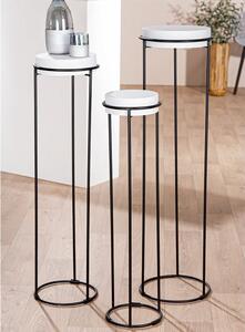 Arcata Metal Set Of 3 Decorative Pillar In White