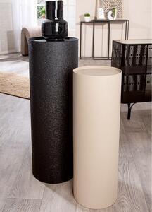 Aurora Metal Set Of 2 Cylindrical Pillar In Black And Cream