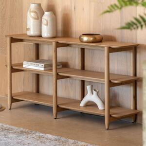 Hervey Wide Wooden Bookcase With 4 Shelves In Natural