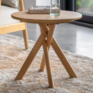 Katonah Wooden Round Side Table In Natural
