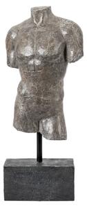 Almont Polyresin Male Sculpture With Black Stone Base In Grey