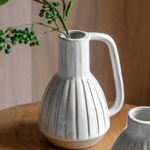 Clayton Large Ceramic Handled Vase In White