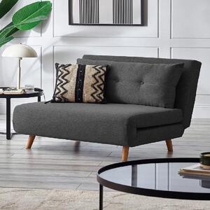 Rattvik Fabric Single Sofabed With Oak Legs In Mid Grey