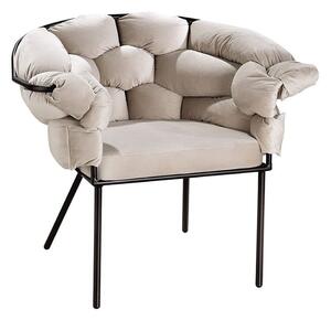 Fitchburg Fabric Armchair With Metal Legs In Beige