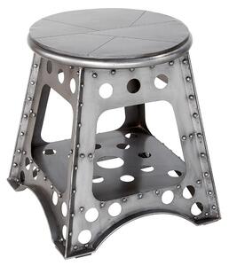Baraboo Small Metal Stool In Silver