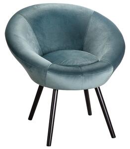Fostoria Fabric Armchair With Metal Legs In Teal