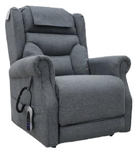 Boise Fabric Dual Motor Lift And Tilt Recliner Chair In Steel Grey
