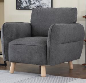 Gunnison Fabric 1 Seater Sofa In Dark Grey