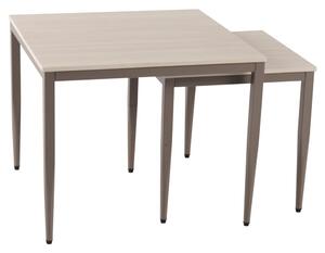 Palmerton Ceramic Square Nest Of 2 Tables In Matt Latte