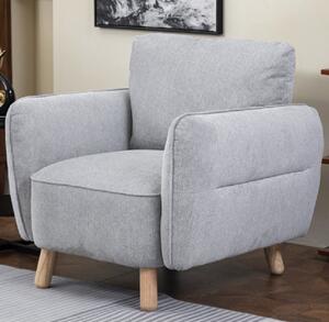Gunnison Fabric 1 Seater Sofa In Light Grey