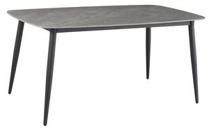 Solomona Ceramic Rectangular Dining Table In Ruibei Grey