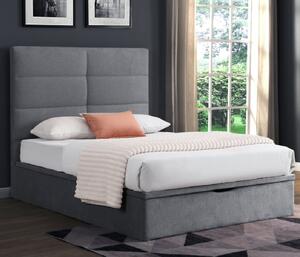 Juneau Fabric Ottoman Storage King Size Bed In Grey