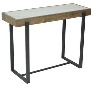 Hanover Sintered Stone Console Table With Gun Grey Metal Frame