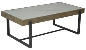 Hanover Sintered Stone Coffee Table With Gun Grey Metal Frame