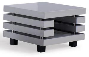 Preston High Gloss Square Lamp Table In Light Grey