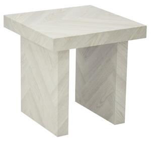 Coralville Wooden Square End Table In Herringbone Light