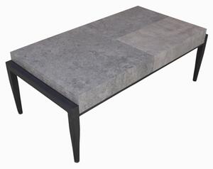 Vermillion Wooden Coffee Table With Metal Legs In Dark Concrete