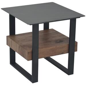 Melbourne Sintered Stone End Table With Brown And Black Frame