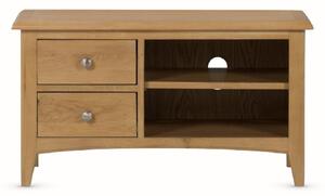 Kamiah Small Wooden TV Stand With 2 Drawers In Oak