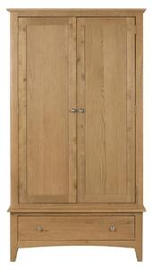 Kamiah Wooden Wardrobe With 2 Doors 1 Drawer In Oak