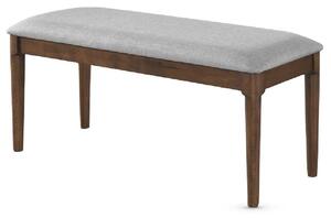 Orillia Wooden Dining Bench With Fabric Seat In Walnut