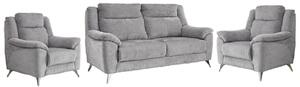 Mankato Fabric 3+1+1 Seater Sofa Set In Ash