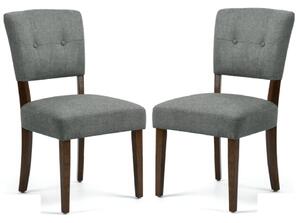 Ontario Grey Fabric Dining Chairs In Pair