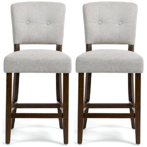 Ontario Beige Fabric Bar Chairs In Pair
