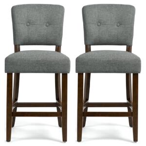 Ontario Grey Fabric Bar Chairs In Pair