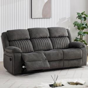 Martinez Fabric Recliner 3 Seater Sofa In Iron