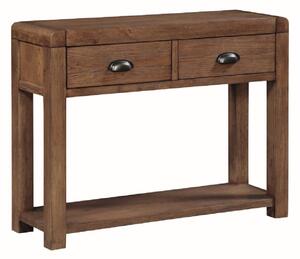 Ontario Wooden Console Table With 2 Drawers In Dark Oak