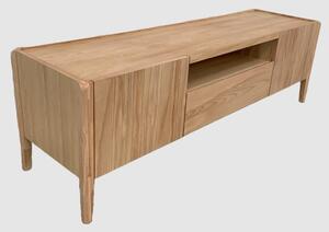 Adrian Wooden TV Stand With 2 Doors And 1 Drawer In Natural