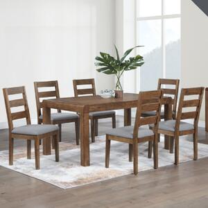 Ontario Large Wooden Dining Table With 6 Chairs In Dark Oak
