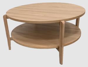 Adrian Wooden Round Coffee Table In Natural
