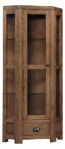Ontario Wooden Corner Storage Cabinet With 1 Door In Dark Oak