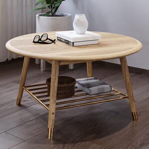 Rumbek Wooden Round Coffee Table In Natural