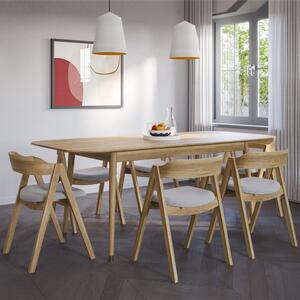Rumbek Wooden Extending Dining Table With 6 Chairs In Natural