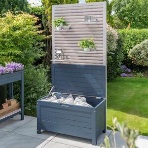 Galaxy Blue FSC Wooden Garden Storage Bench & Trellis | Roseland