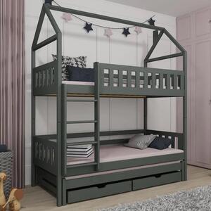 Irmo Wooden Bunk Bed And Trundle Without Mattress In Graphite