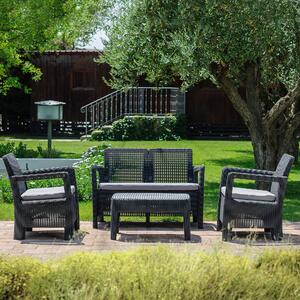 Tarifa Grey Rattan Garden 4-Seater Lounge Set | Roseland Furniture