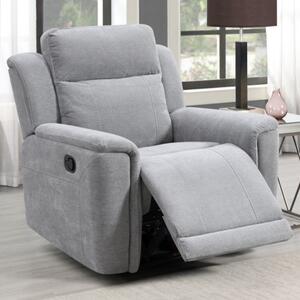 Sheridan Fabric Recliner 1 Seater Sofa In Light Grey