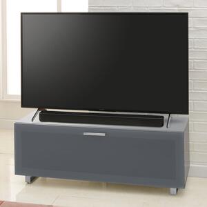 Sofia 1200mm Glass Top TV Stand With 1 Door - Grey High Gloss