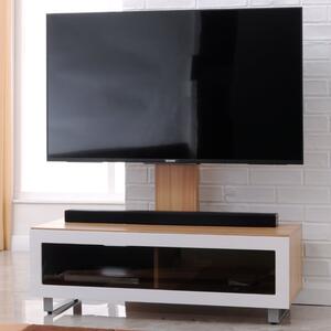 Muncie Small Wooden TV Stand With Metal Bracket In Light Oak