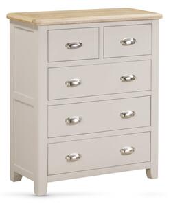 Waldorf Wooden Chest Of 5 Drawers In Oak And White