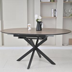 Irmo Wooden Round Extending Dining Table In Ashen Oak