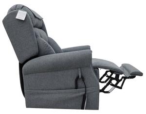 Boise Fabric Quad Motor Lift Tilt Recliner Chair In Steel Grey