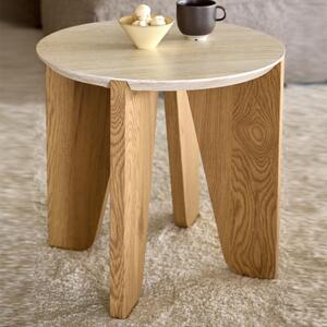 Detroit Wooden Round Side Table In Matt Oak