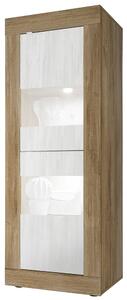Taylor Wooden Display Cabinet 2 Doors In Mercure And White With LED